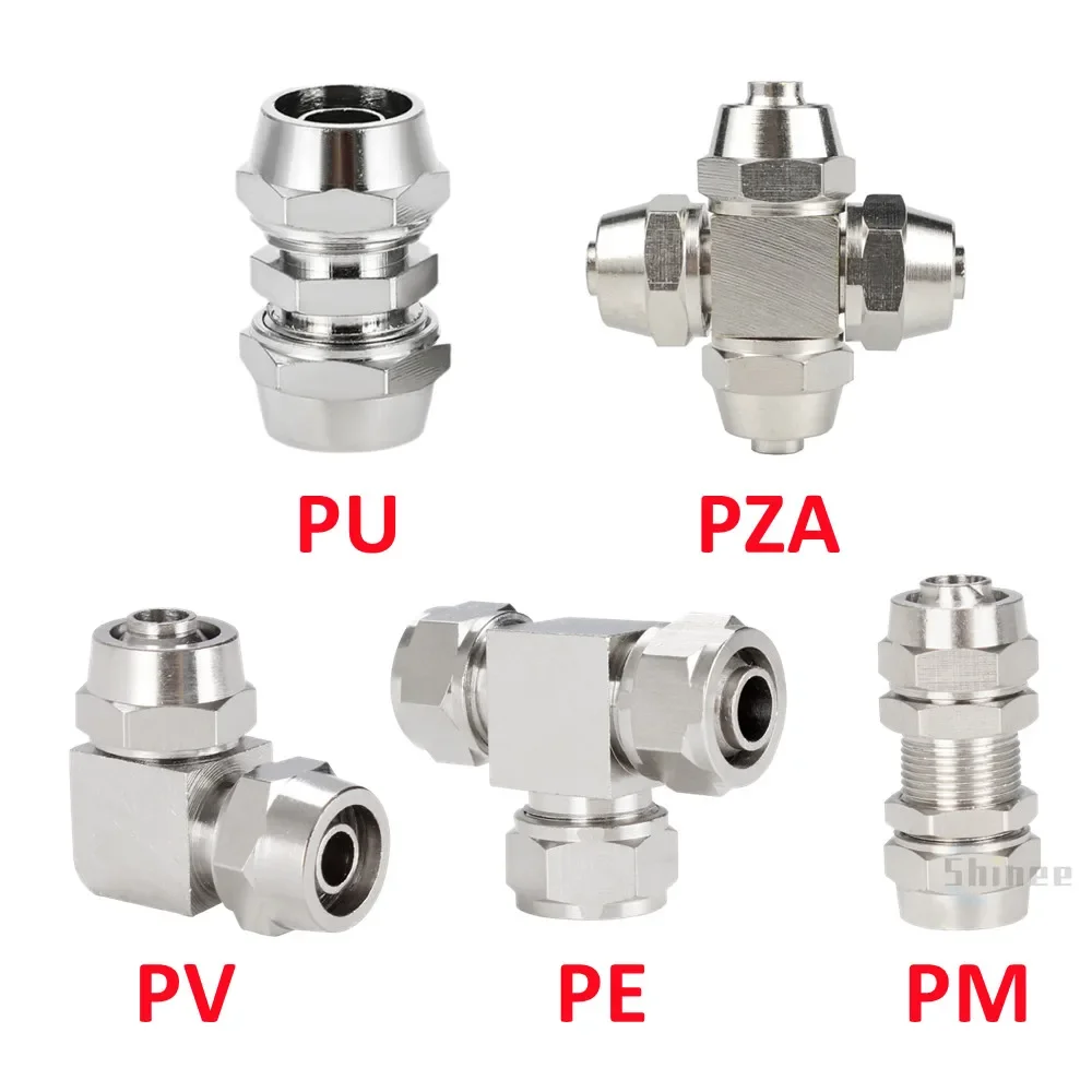 Compression Fitting Brass - النحاس مطلي النيكل هوائي الهواء موصل