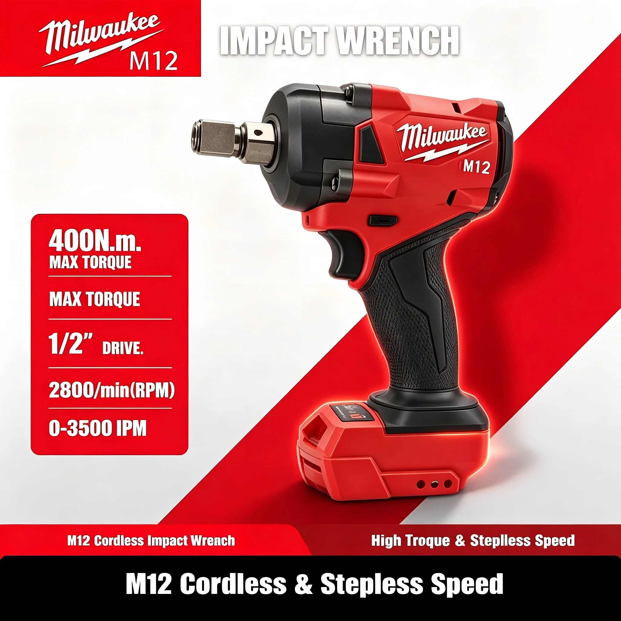 Milwaukee Drill M18 Fuel - مفتاح ربط كهربائي بدون فرشاة من