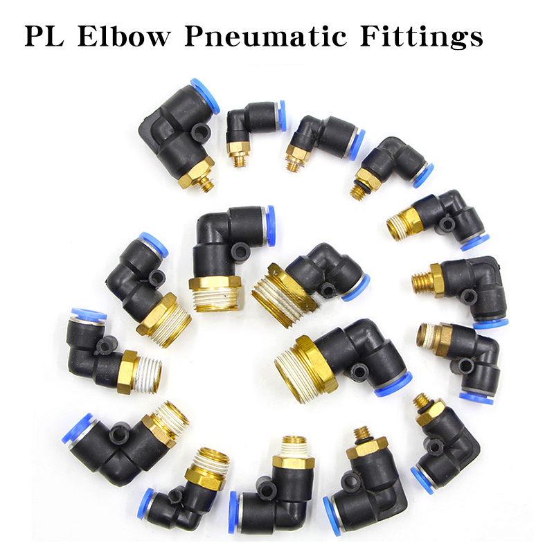 Compression Fitting Brass - 50/100PCS موصل الهواء الهوائي PL 4