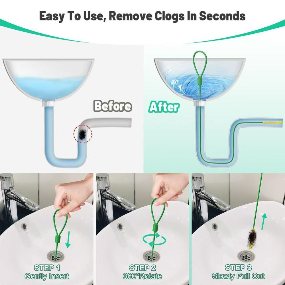 5 قطع من أدوات تنظيف المصارف ا - مراجعة Drain Snake Flexible وسعره