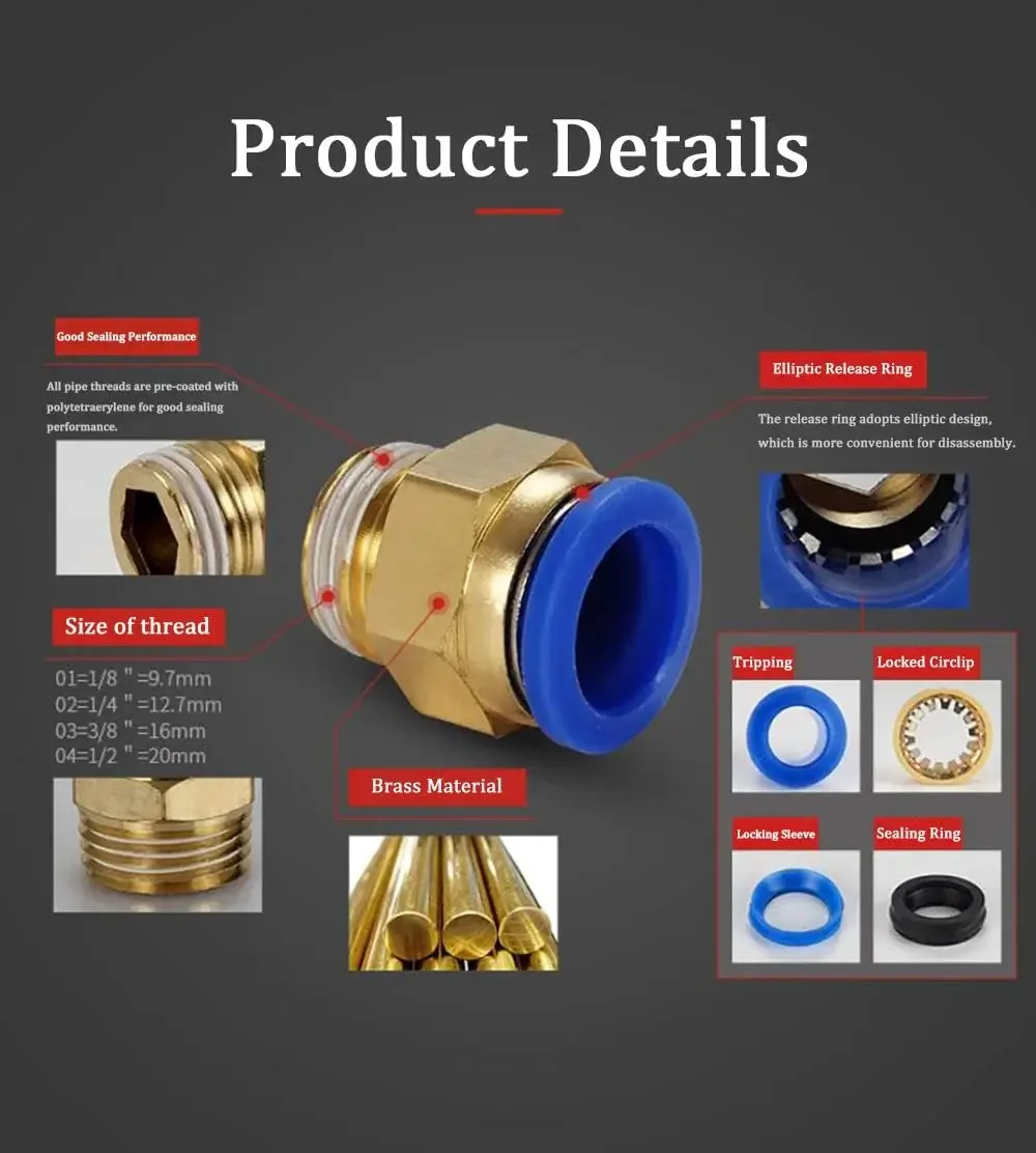 10/50 قطعة تركيب هوائي موصل ال - مراجعة Compression Fitting Brass وسعره
